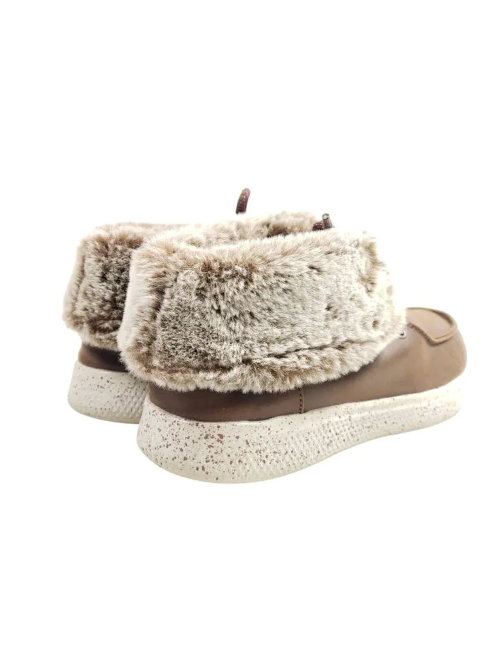 Bobs By Skechers Womens Size 10 Brown Faux Fur Lined Moccasin Booties
